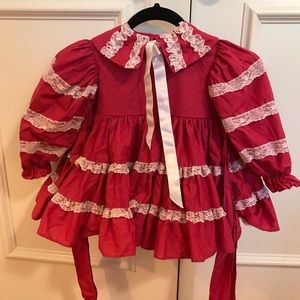 Dark pink Toddler dress with lace